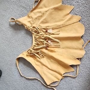 Hippie boho biker leather halter top festival